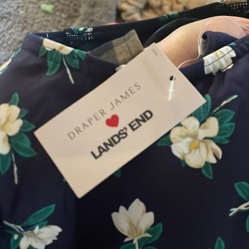 4 Drape James Lands End Tankini Swim Top F03 6496 - Picture 4 of 8